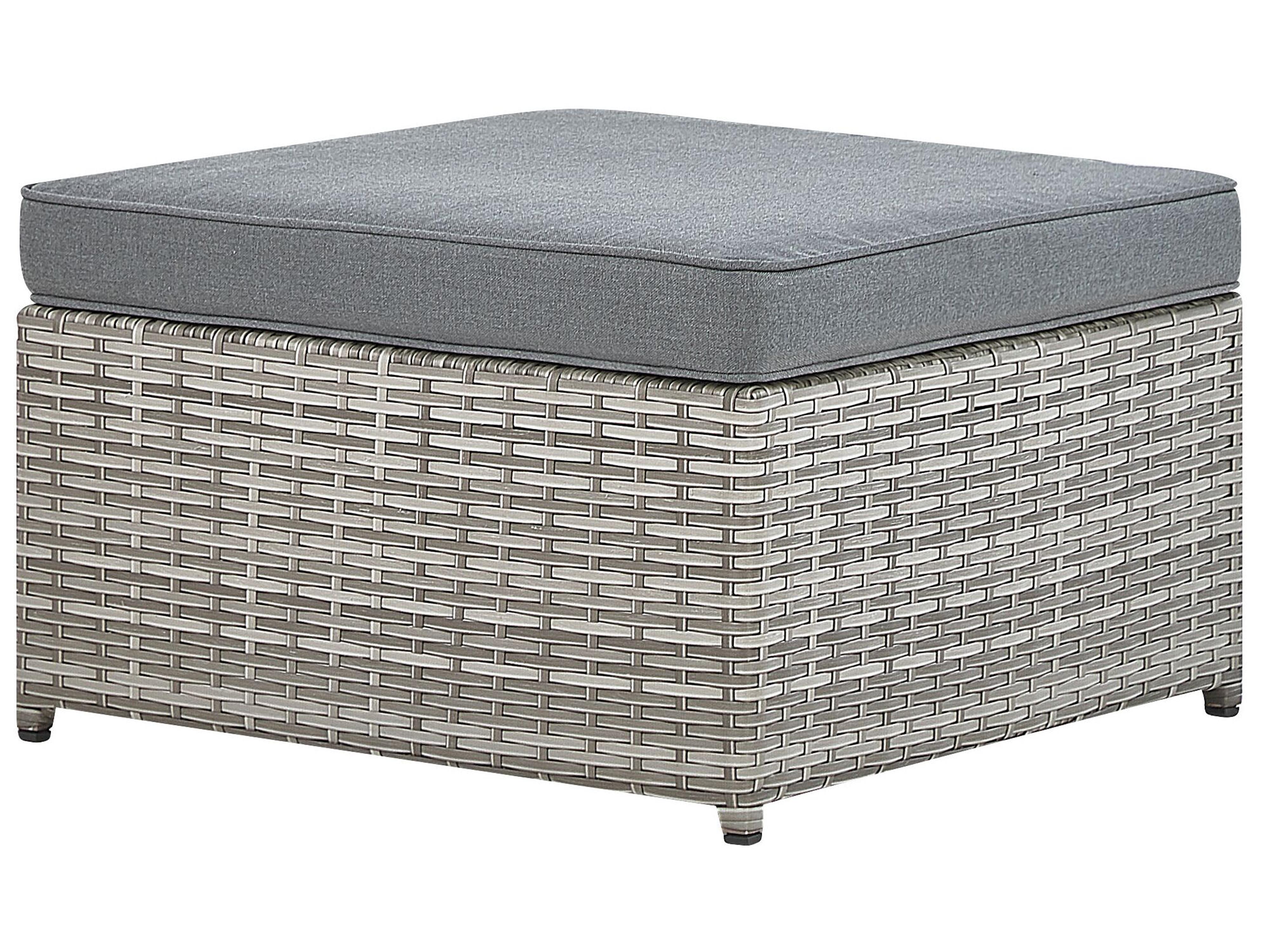 Tuin hoekloungeset met tafel 5-zits SABBIA linkszijdig modulair PE rotan Lichtgrijs