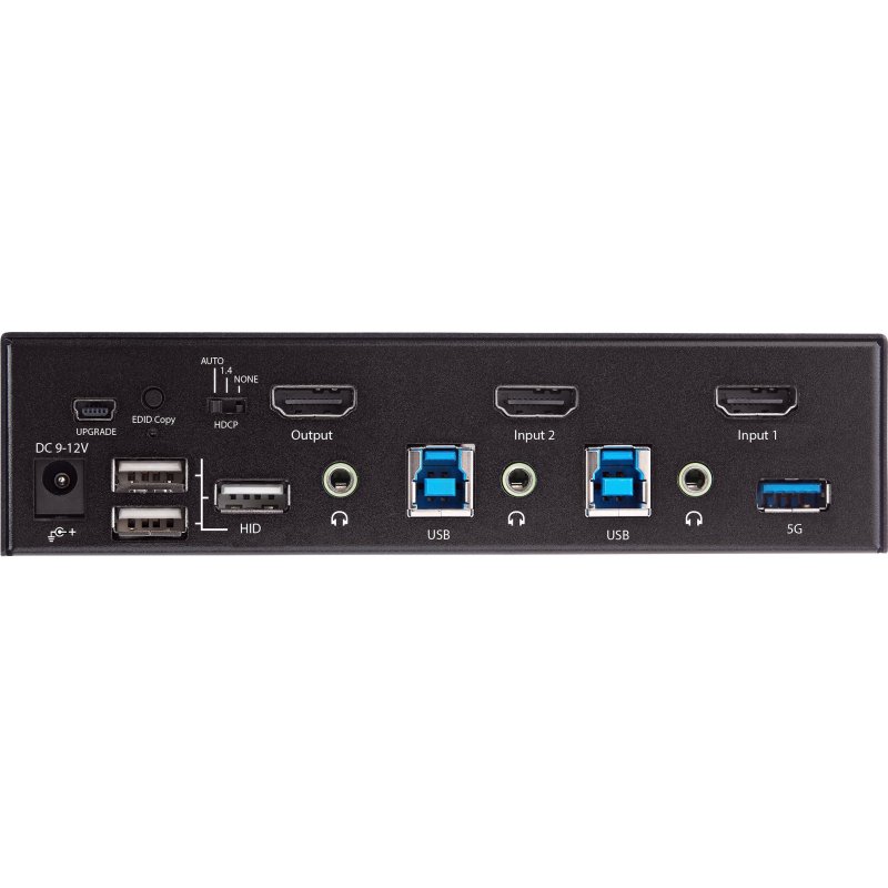 StarTech.com Commutateur KVM HDMI, 2 Ports - Moniteur Unique 4K 60Hz Ultra HDR - Commutateur KVM de Bureau HDMI 2.0 avec Hub USB 3.0 à 2 Ports (5Gbps) et 4x USB 2.0 HID, Audio - Commutation par Touches - TAA