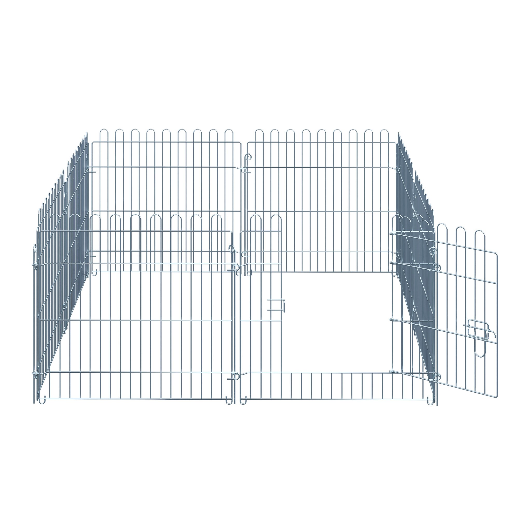 PawHut Welpenzaun als 8-teiliges Set silber