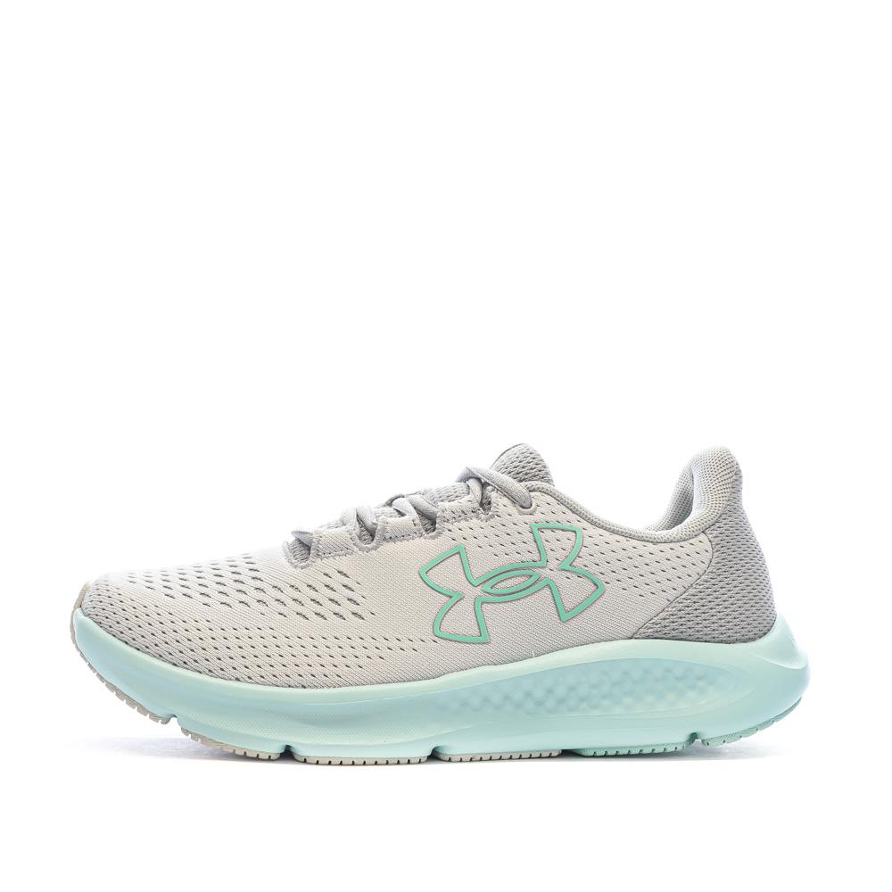 Under Armour Chaussures de Running Grises/Bleu Femme Under Armour Charged Pursuit