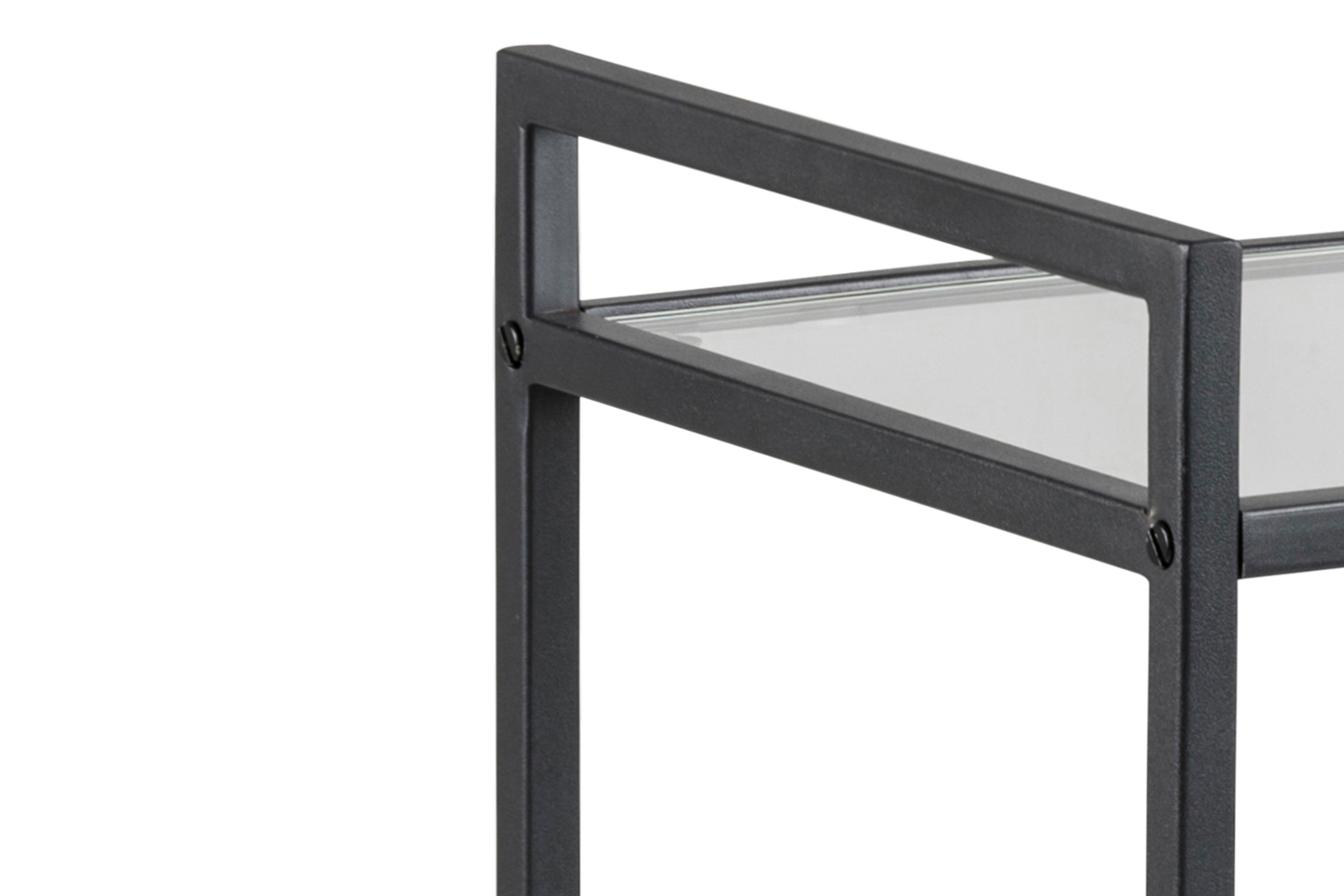 Seaford trillebord Matt sort med glassplate