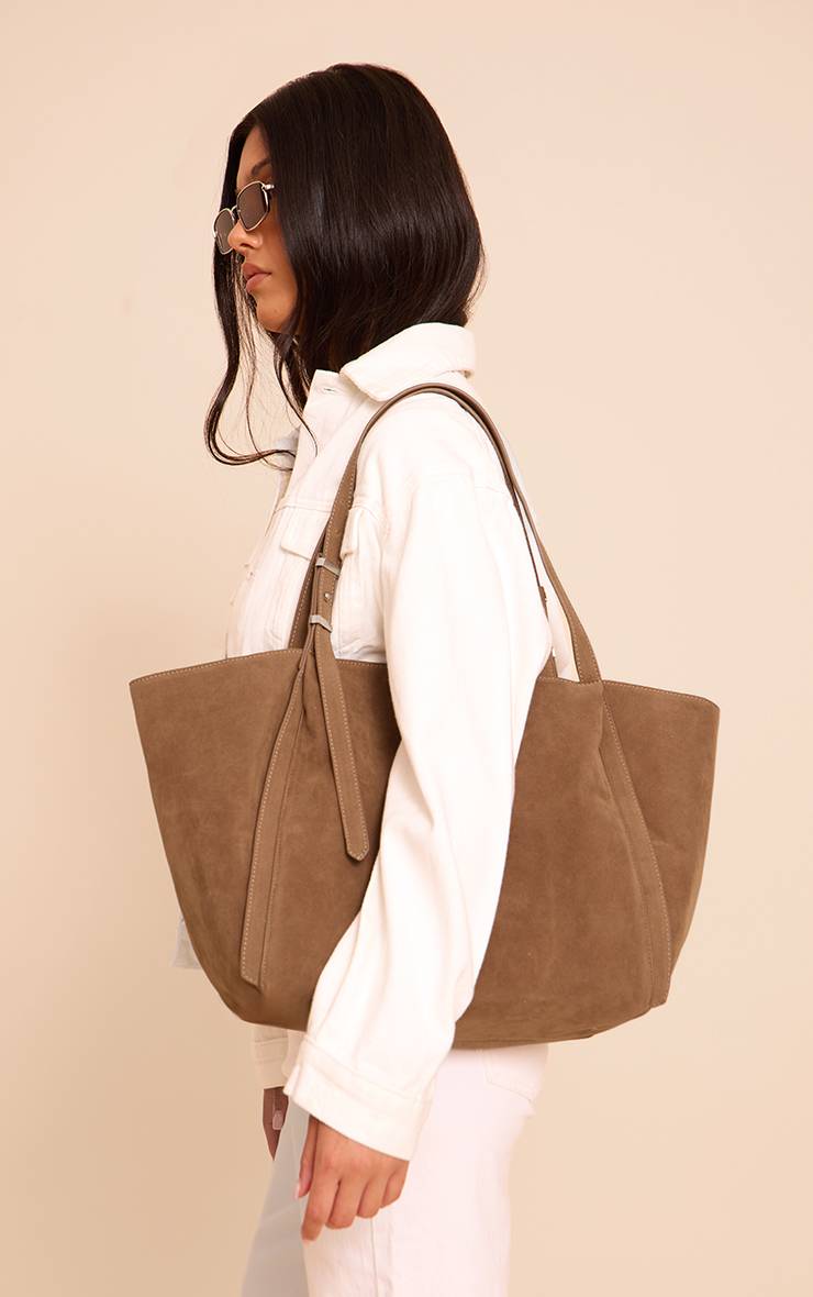 Marron Sac Cabas En Synthétique Avec Bandoulière Ajustable