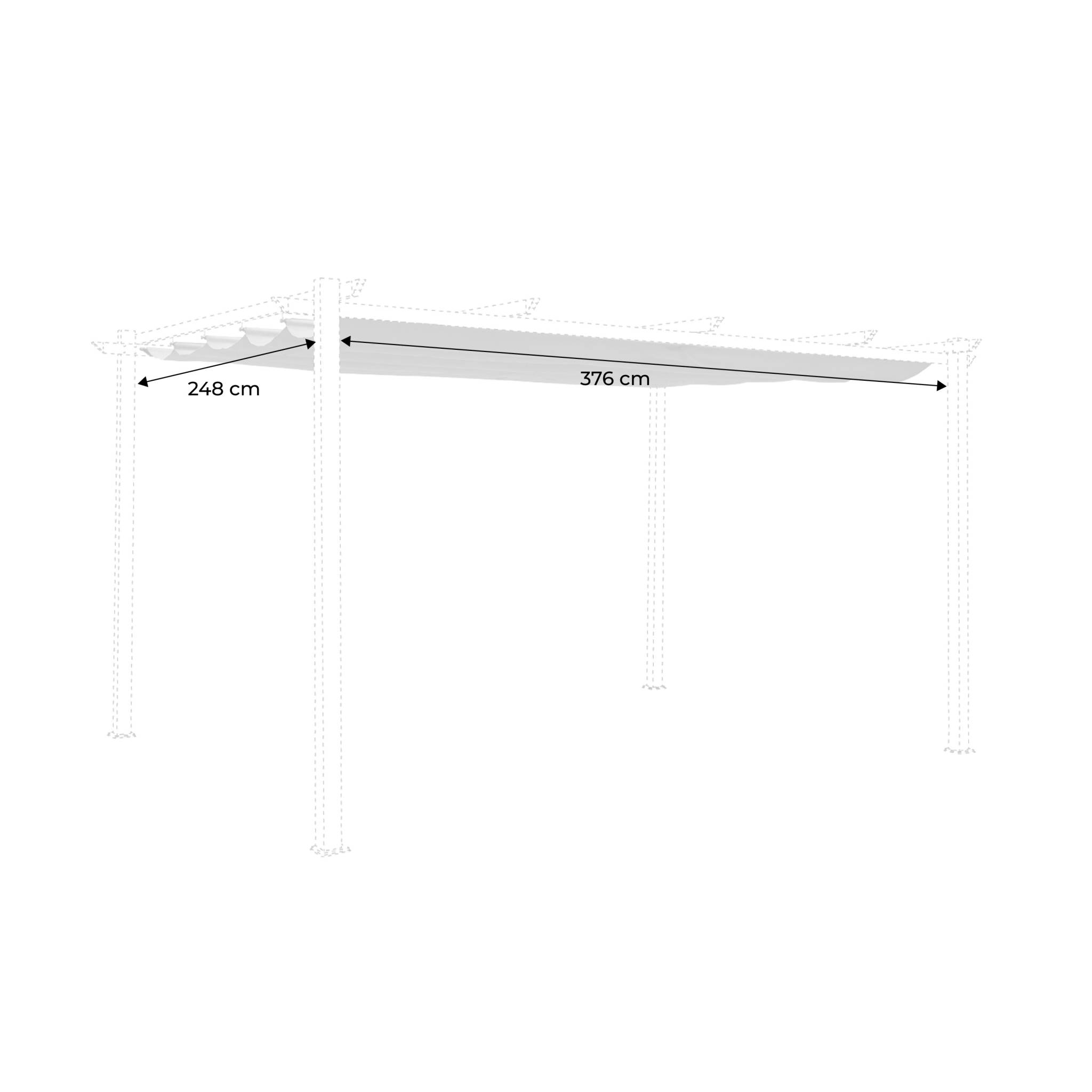Toile de toit grise pour tonnelle 3x4m isla - toile de rechange pergola. Toile de remplacement