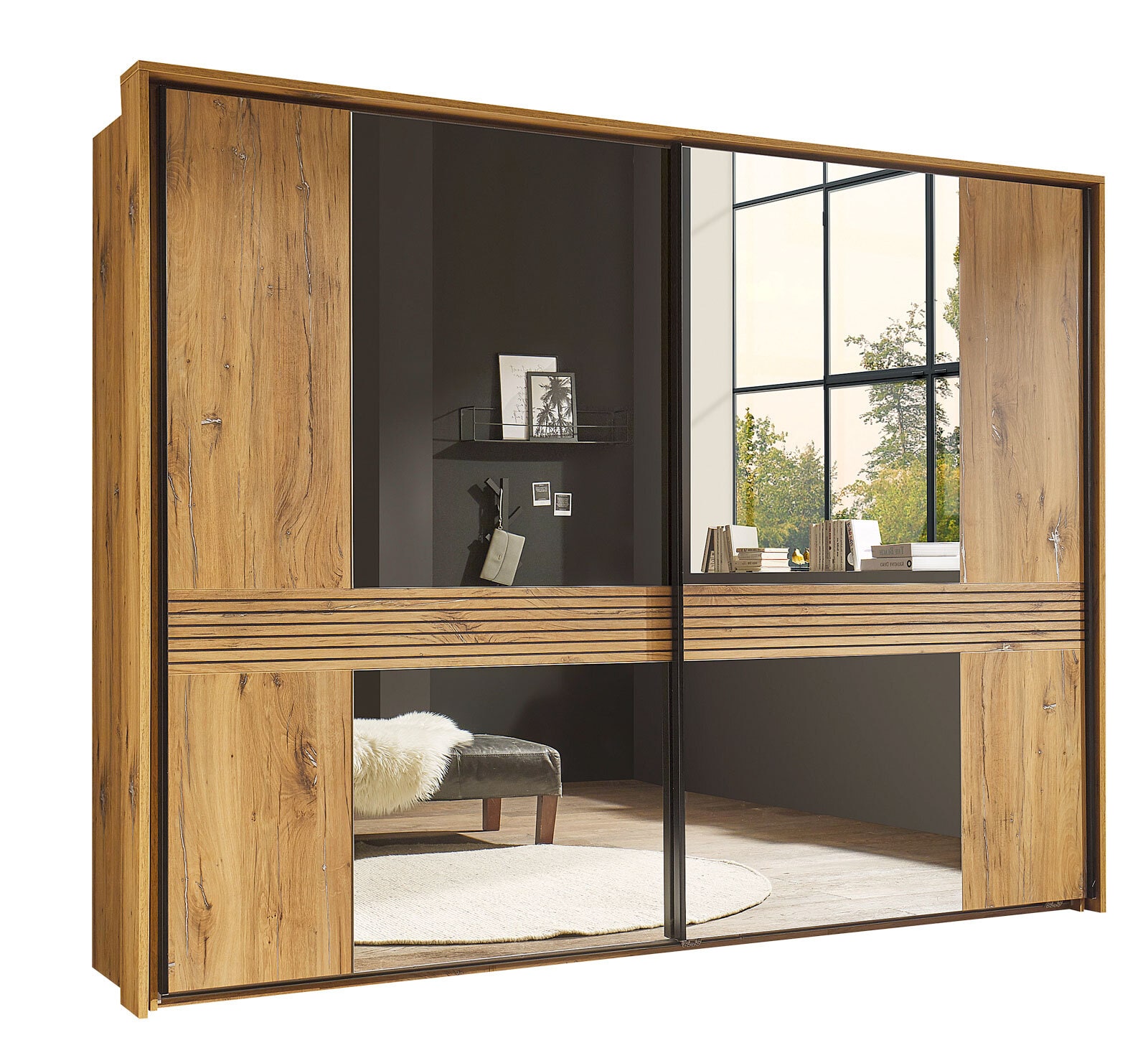 Schwebetürenschrank TRATTINO braun