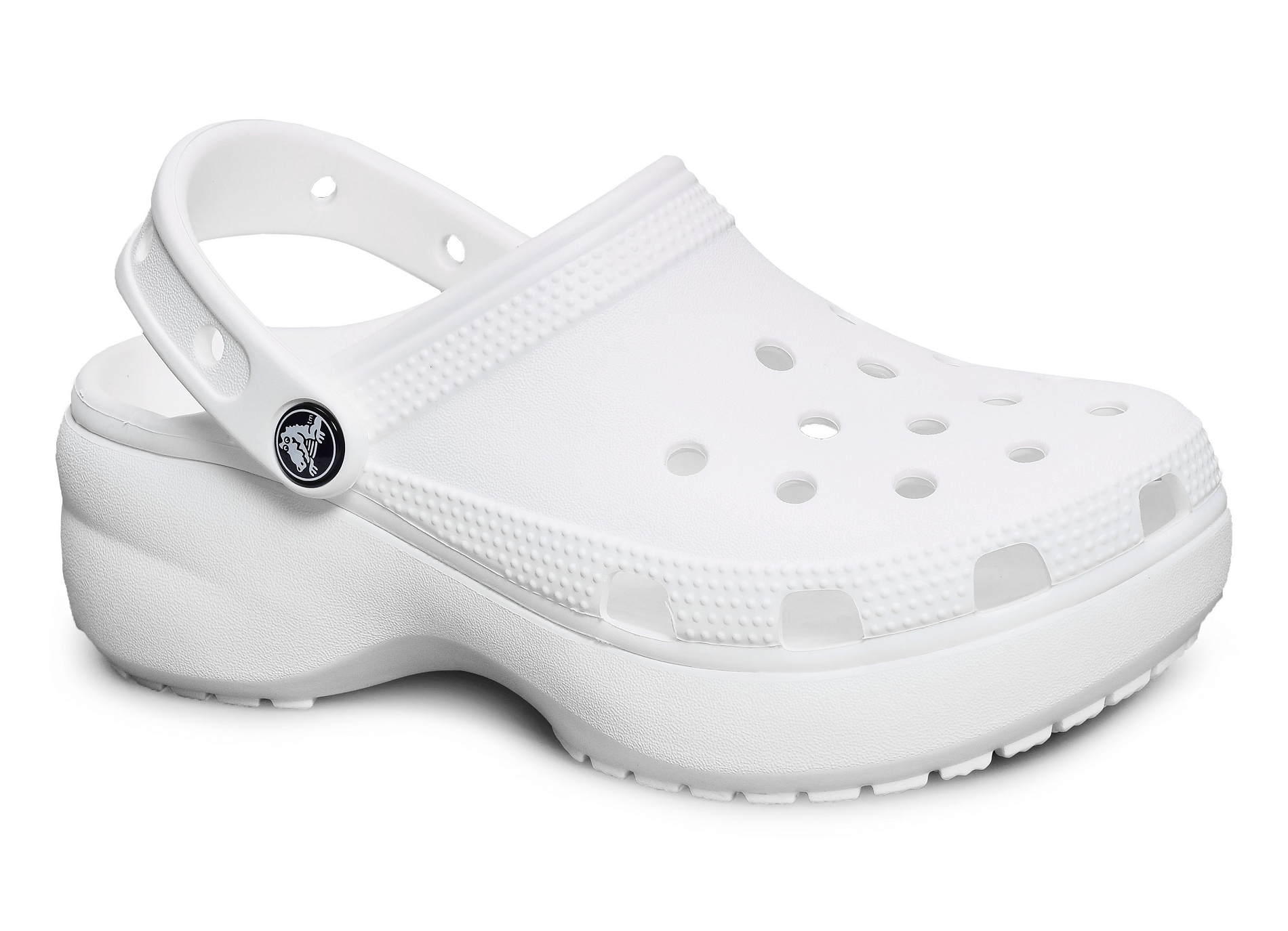 Classic platform clog blanc