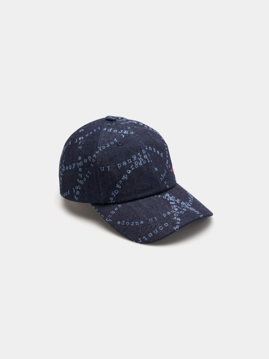 Boné denim estampado