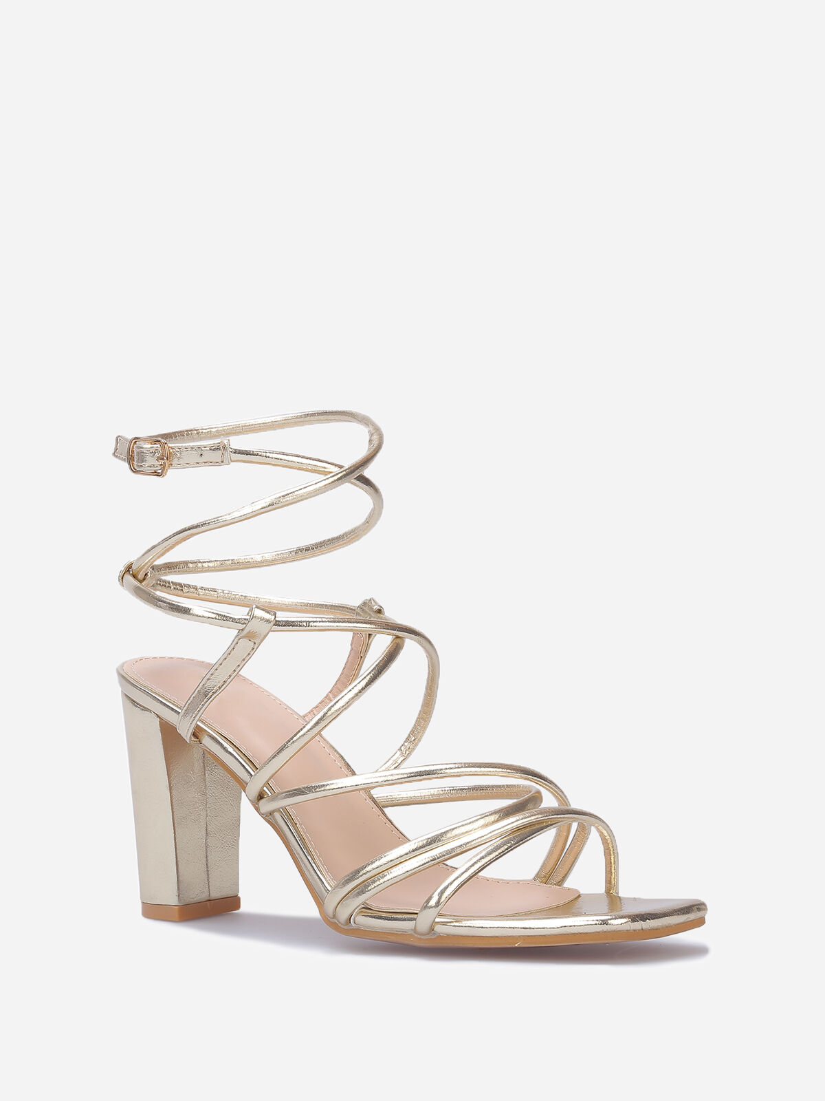 Sandales à multiples brides croisées- Doré