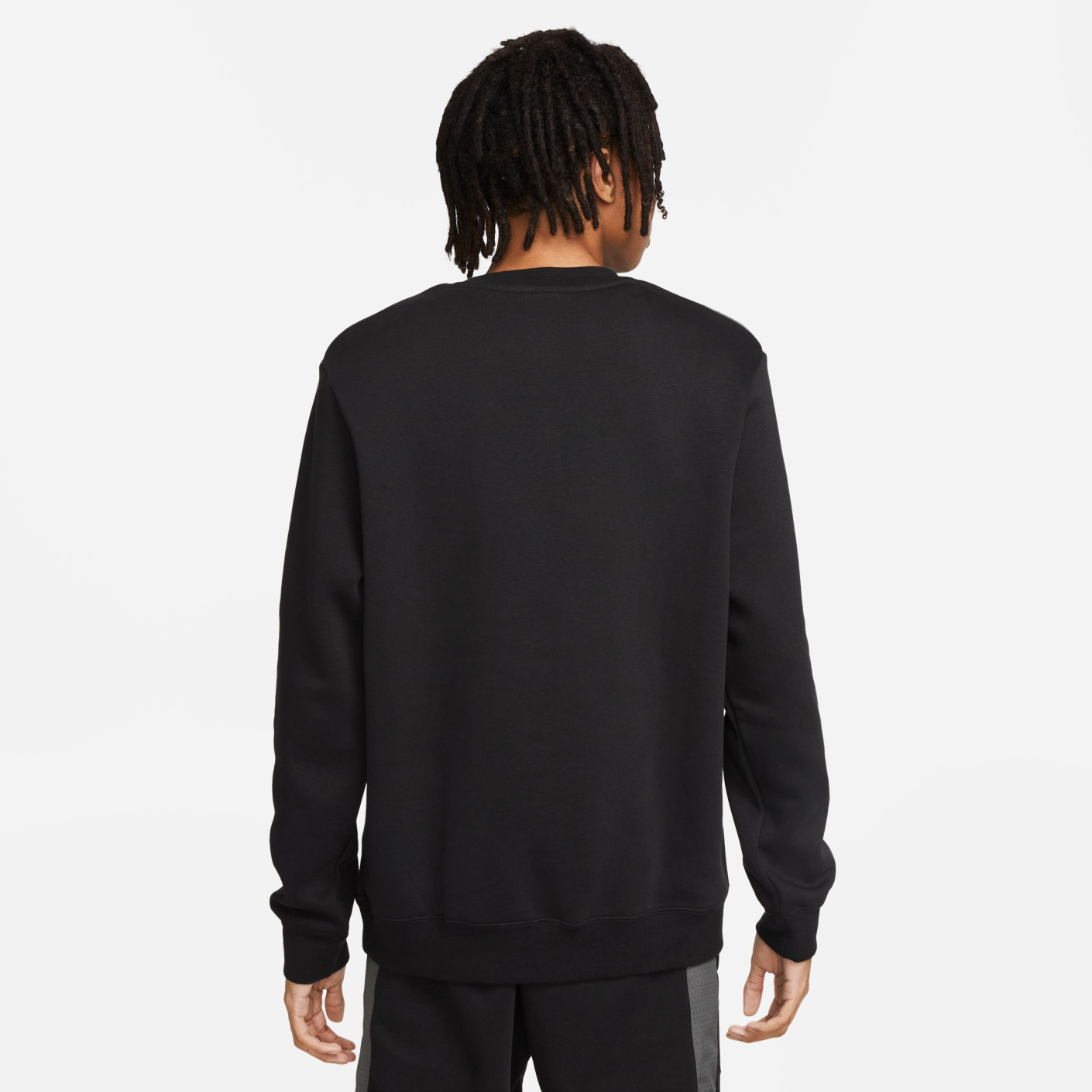 Nike Sportswear Fleece Crew Sweater Zwart Wit Grijs