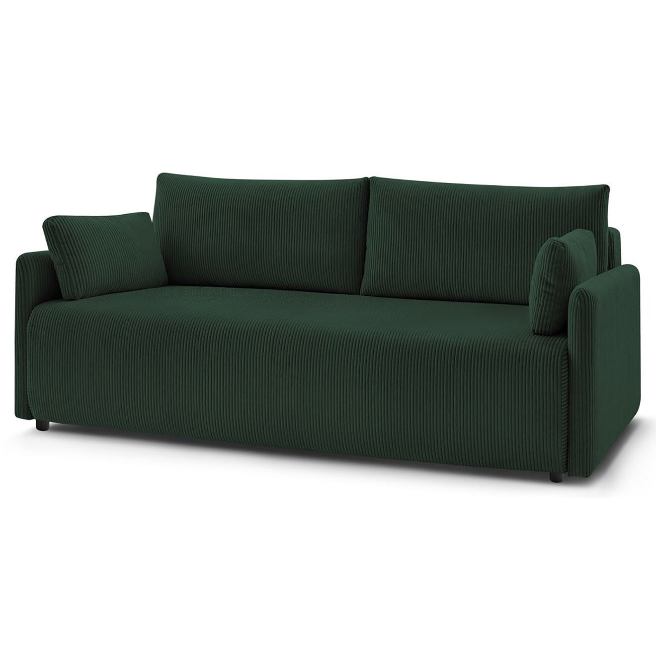 Bobochic Canapé convertible coffre marcel velours côtelé vert  - 211x100x86 cm