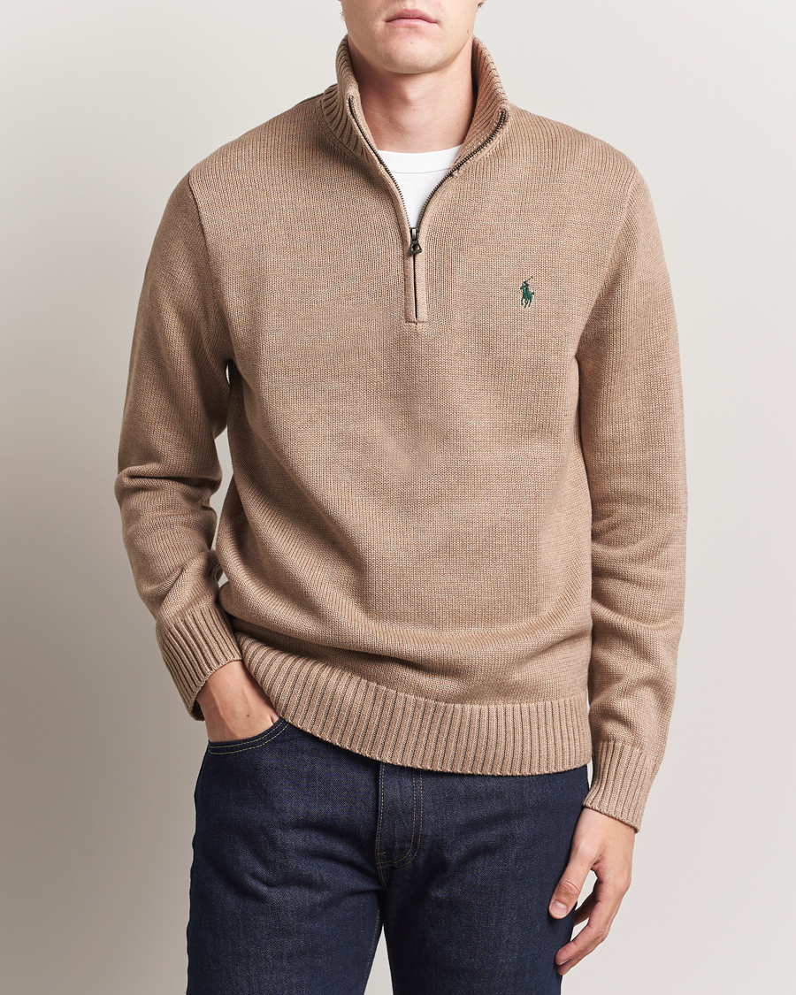 Polo Ralph Lauren Cotton Pullover Half-Zip Bronze Melange