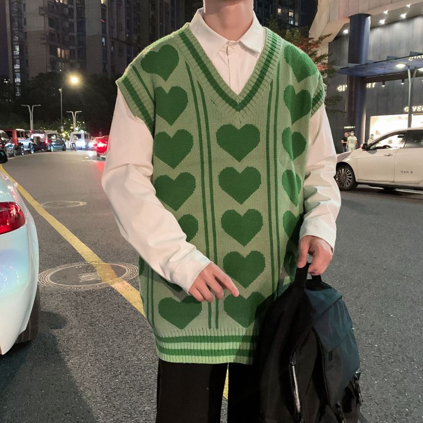 Acrius - Sweatervest met hartpatroon