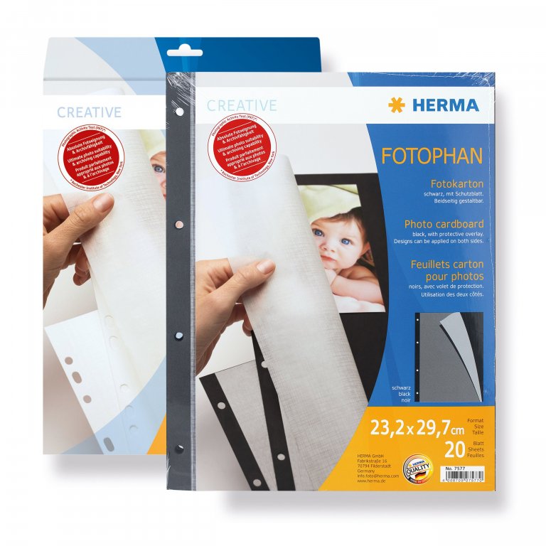 Herma Fotokarton mit Schutzblatt Fotophan