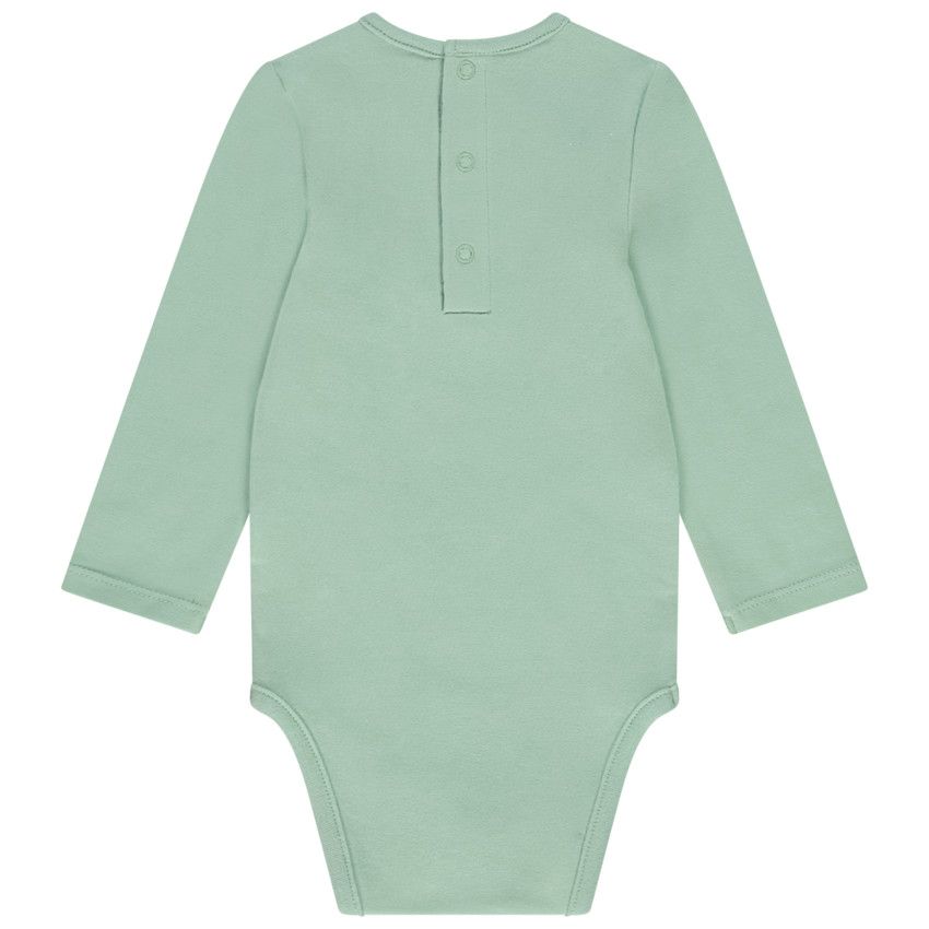 Lot de 3 bodies manches longues unis pour bébé - Vert
