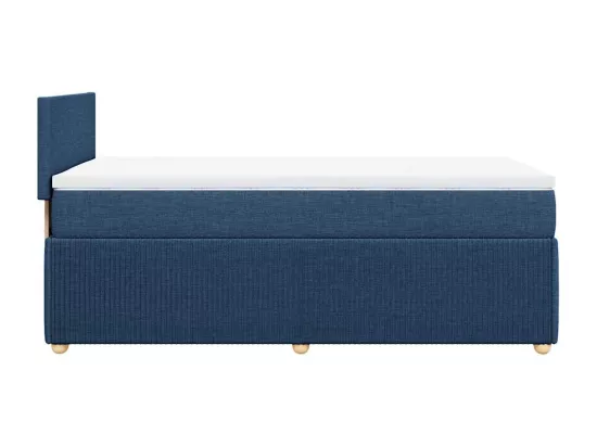 Sommier à lattes de lit avec matelas Bleu 90x190 cm Tissu