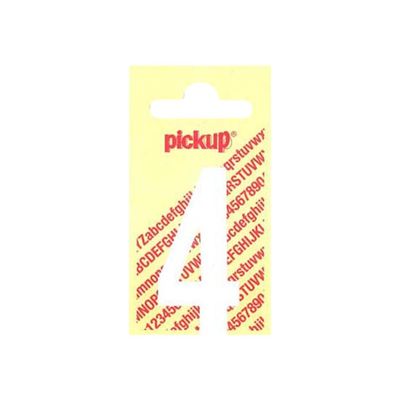 Pickup - Étiquette autocollante - 90 mm - Chiffre 4 - blanc mat