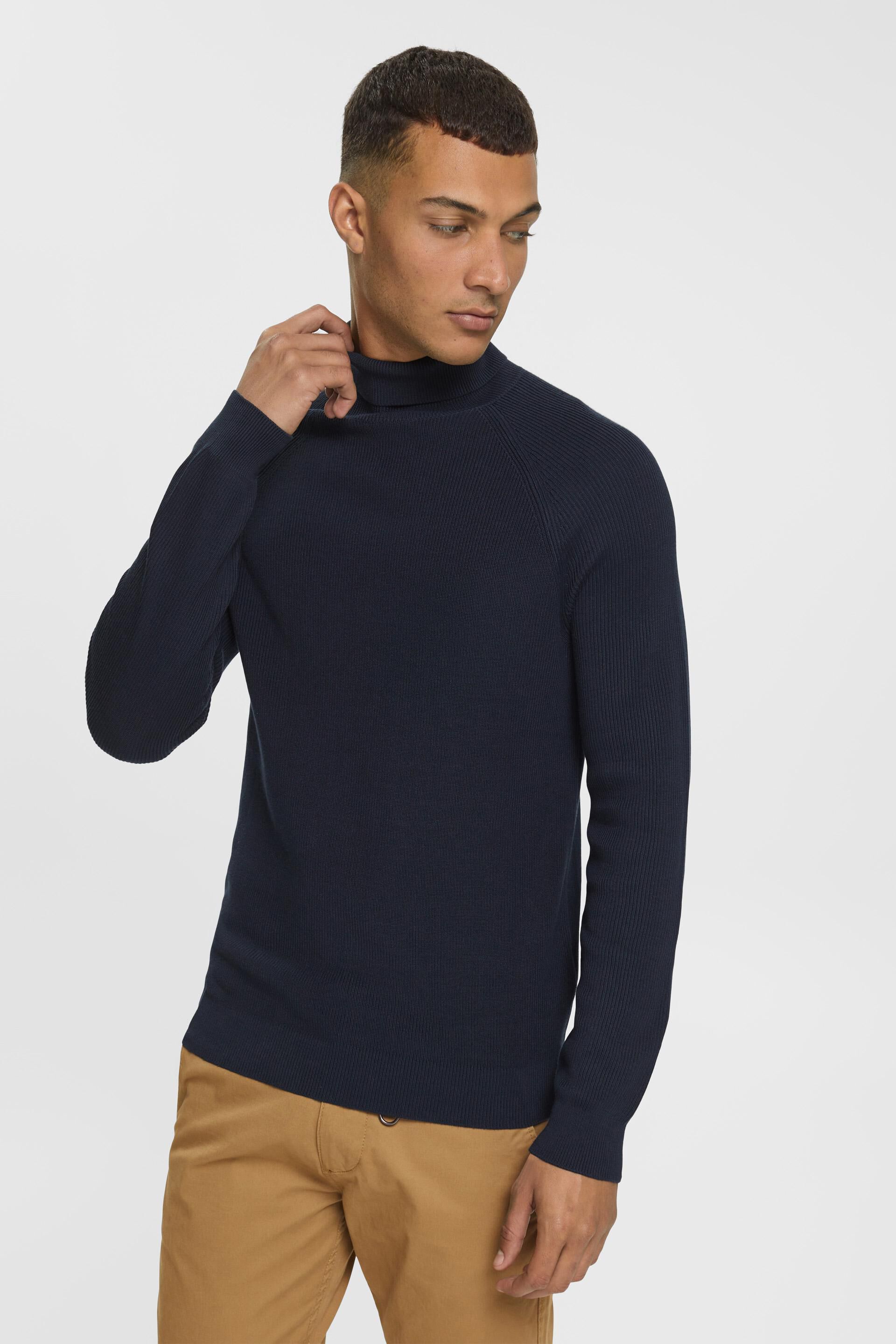 Pull-over à col roulé côtelé