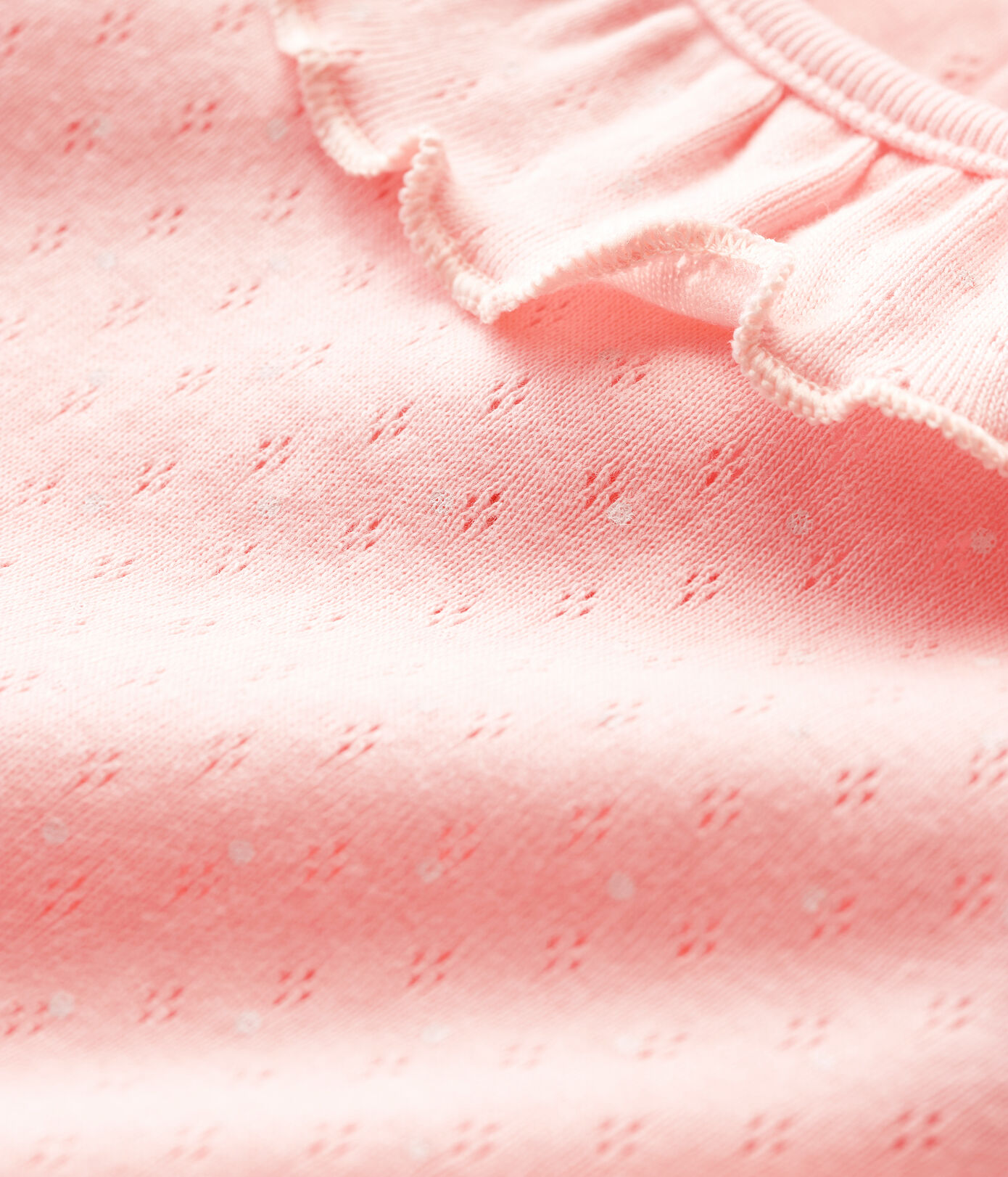 Blouse ajourée manches courtes en coton bébé fille