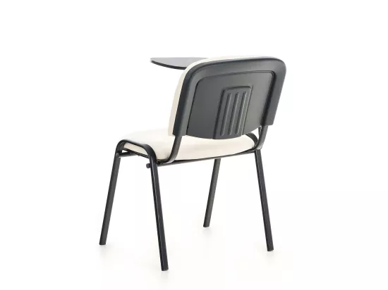 Chaise de conférence - Similicuir & Métal noir mat - Crème - Ken mit Klapptisch