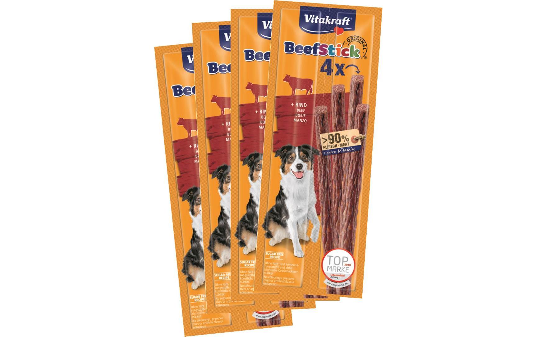 Leckerli Beef-Stick Rind, 4 x 4 Stk.Die Belohnung für zwischendurch