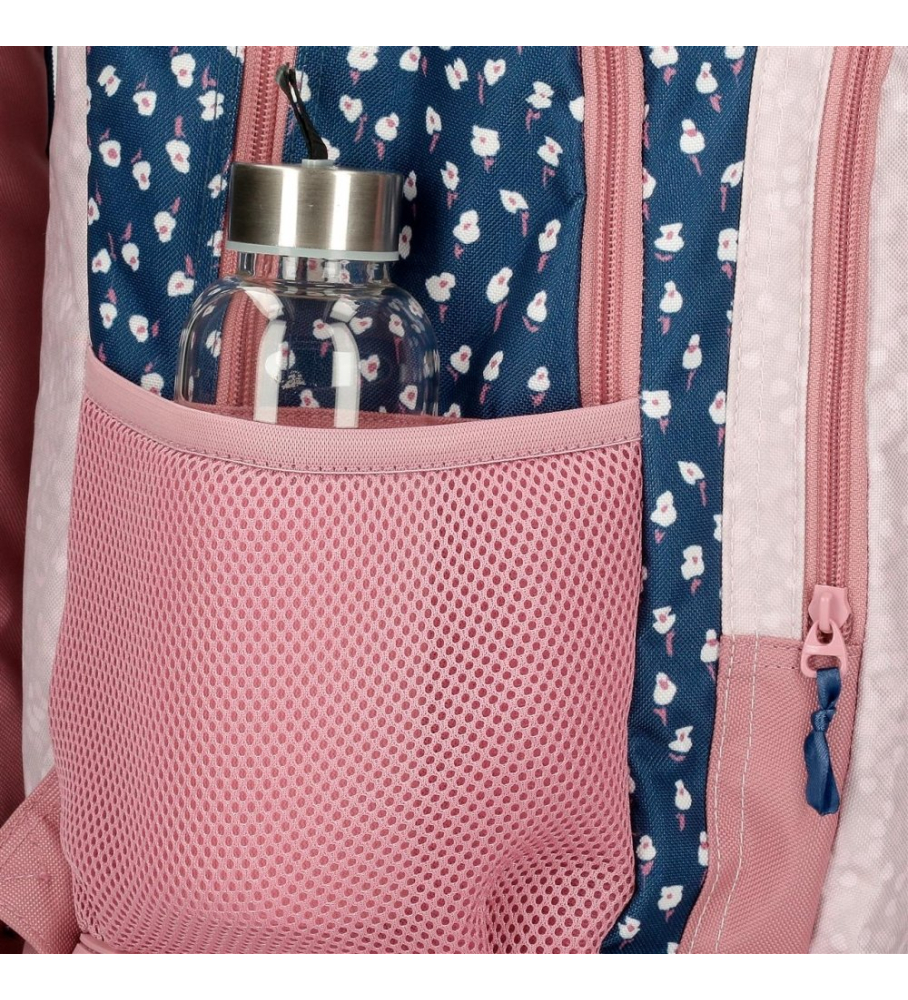 Roll Road Mochila Escolar One World Dos Compartimentos rosa, azul