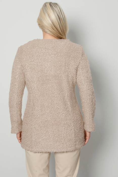Blazer, figurumspielend, Bouclé, Rundhals, Langarm