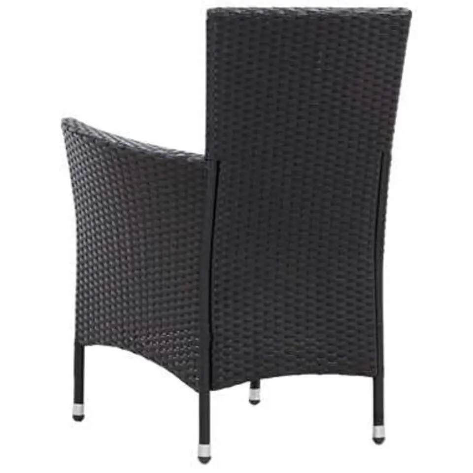 vidaXL - Tuinset - Zwart - Poly rattan - 150 cm tafellengte
