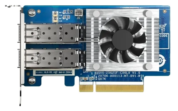 QNAP QXG-25G2SF-CX6 - Netværksadapter - PCIe 4.0 x8 lavprofil - 25 Gigabit SFP28 x 2 - for QNAP TS-H2490FU