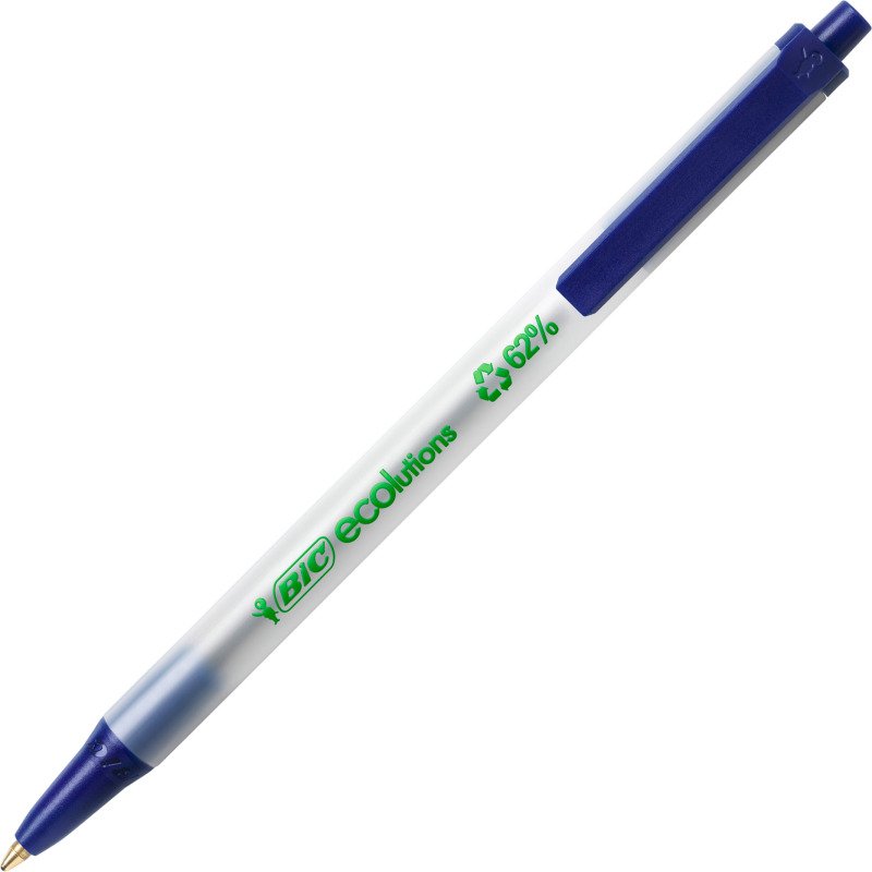 Stylo bille Bic Ecolutions rétractable pointe 1 mm - écriture moyenne