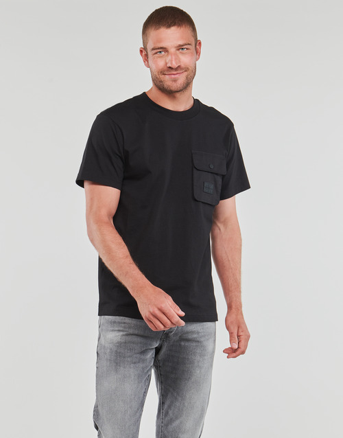 Calvin Klein Jeans - MIX MEDIA POCKET TEE - Noir