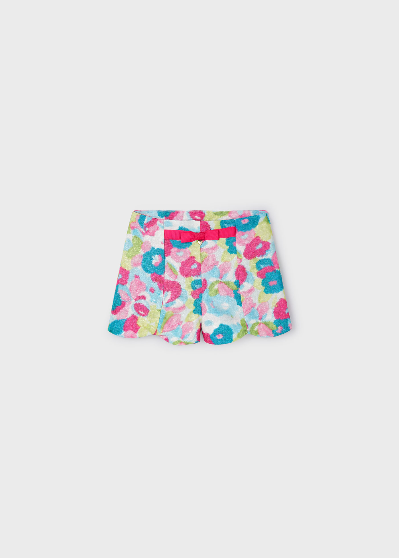 Shorts ondulados com estampa nude para meninas