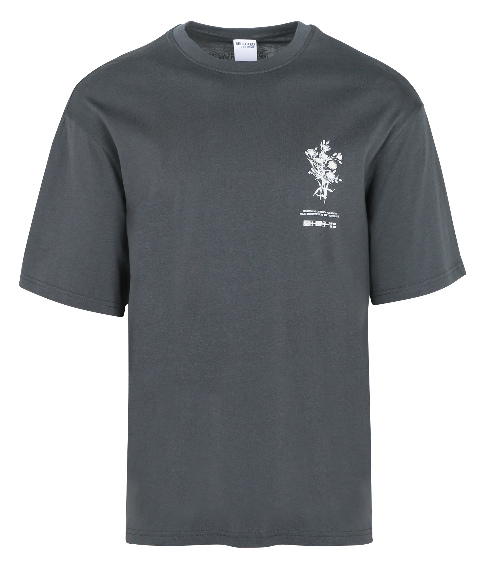 LOOSEALP - Tee-shirt col rond ample en coton bio | Gris