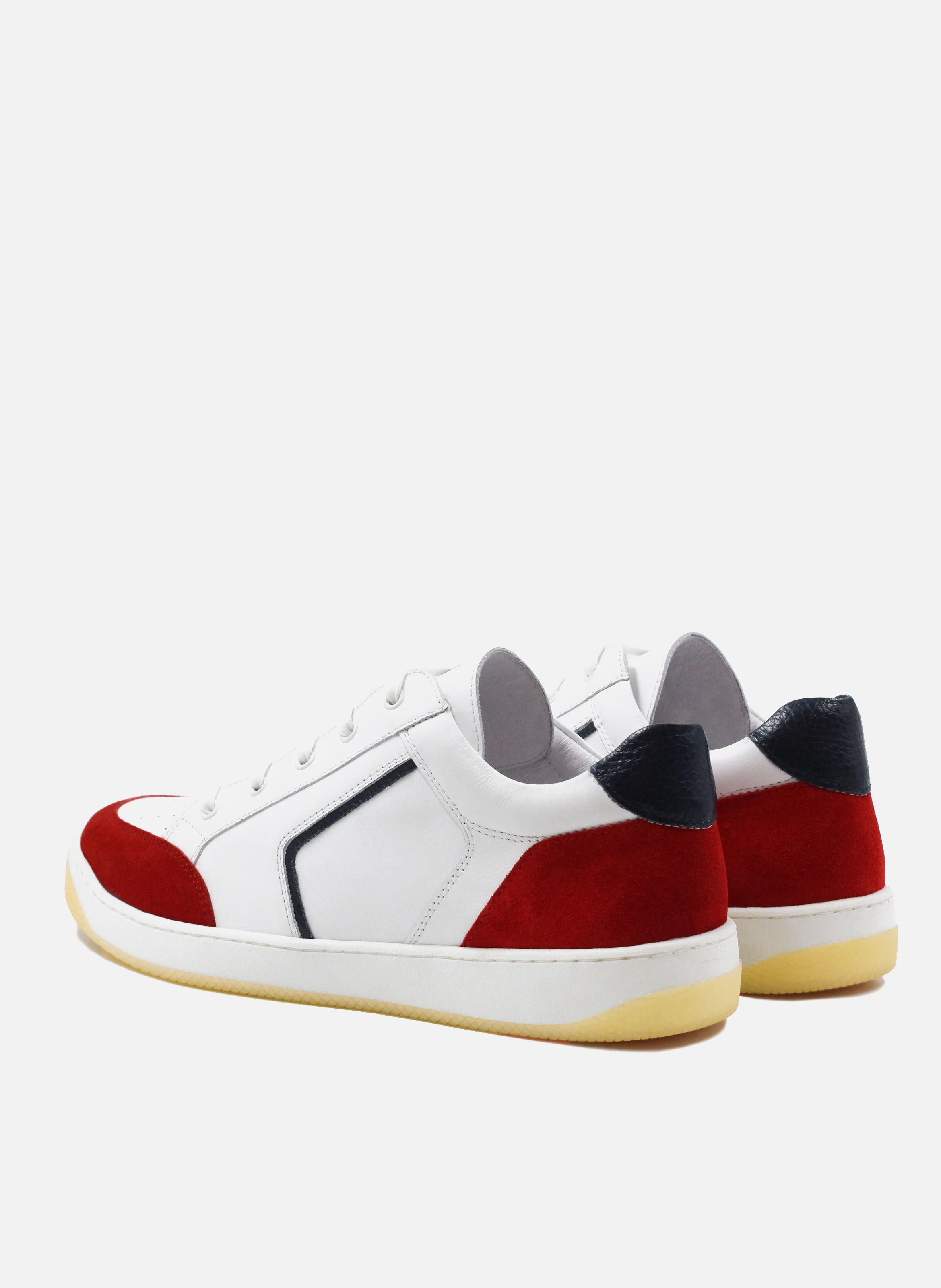Baskets rétro homme cuir lisse | Blanc