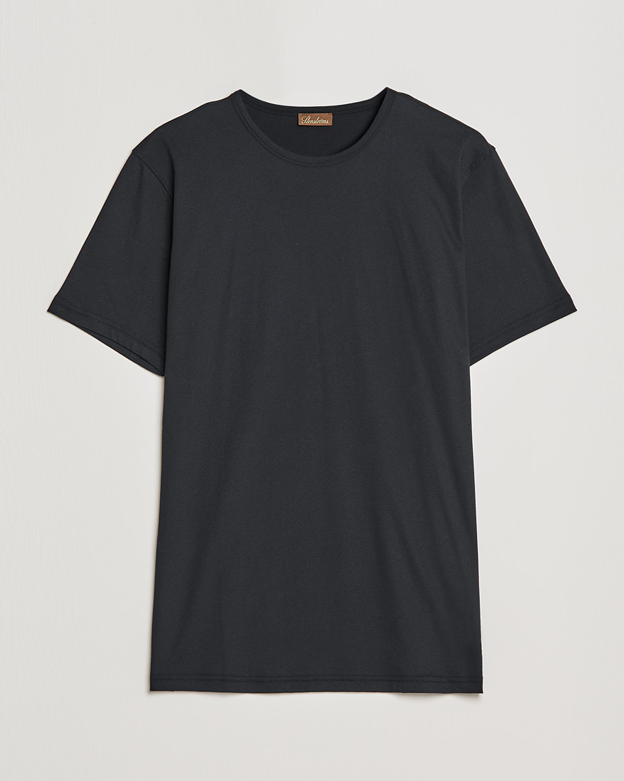Stenströms Solid Cotton T-Shirt Black
