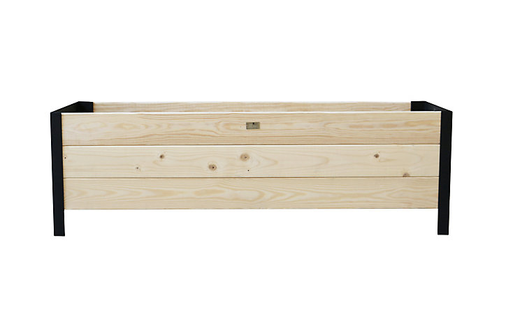 Carré potager bois et zinc noir 78 x 52 x h.48 cm