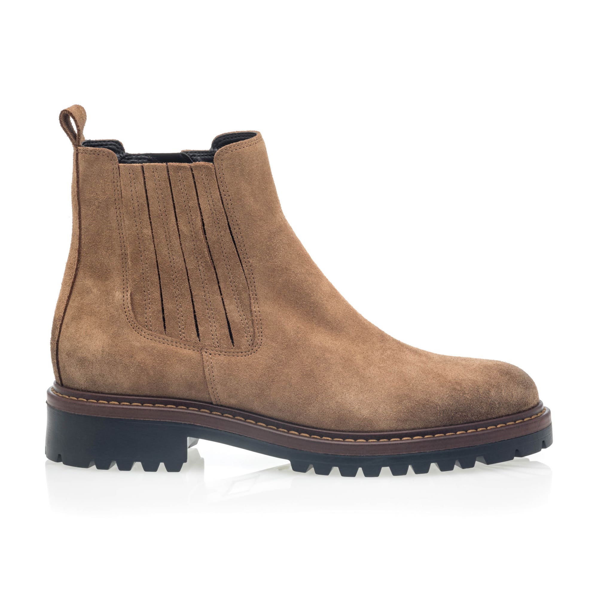 Boots chelsea Femme en cuir cognac