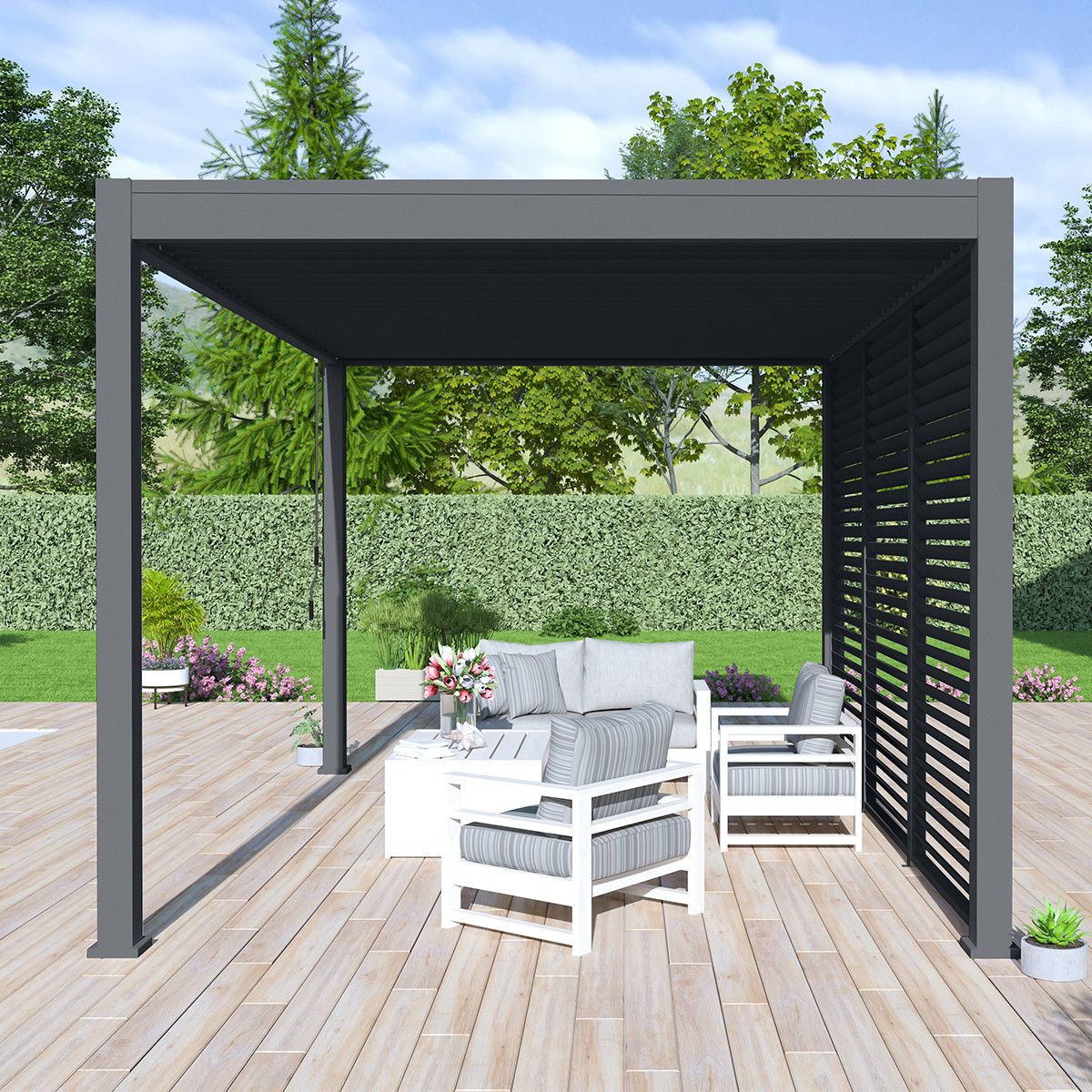 Novum ORION 360 x 400 terrasoverkapping - Black