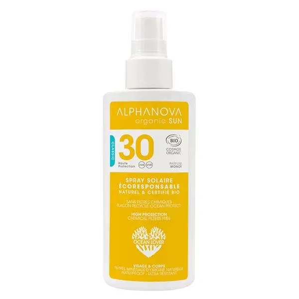 Protetor solar infantil orgânico Alphanova Sun Spray FPS 30 125ml