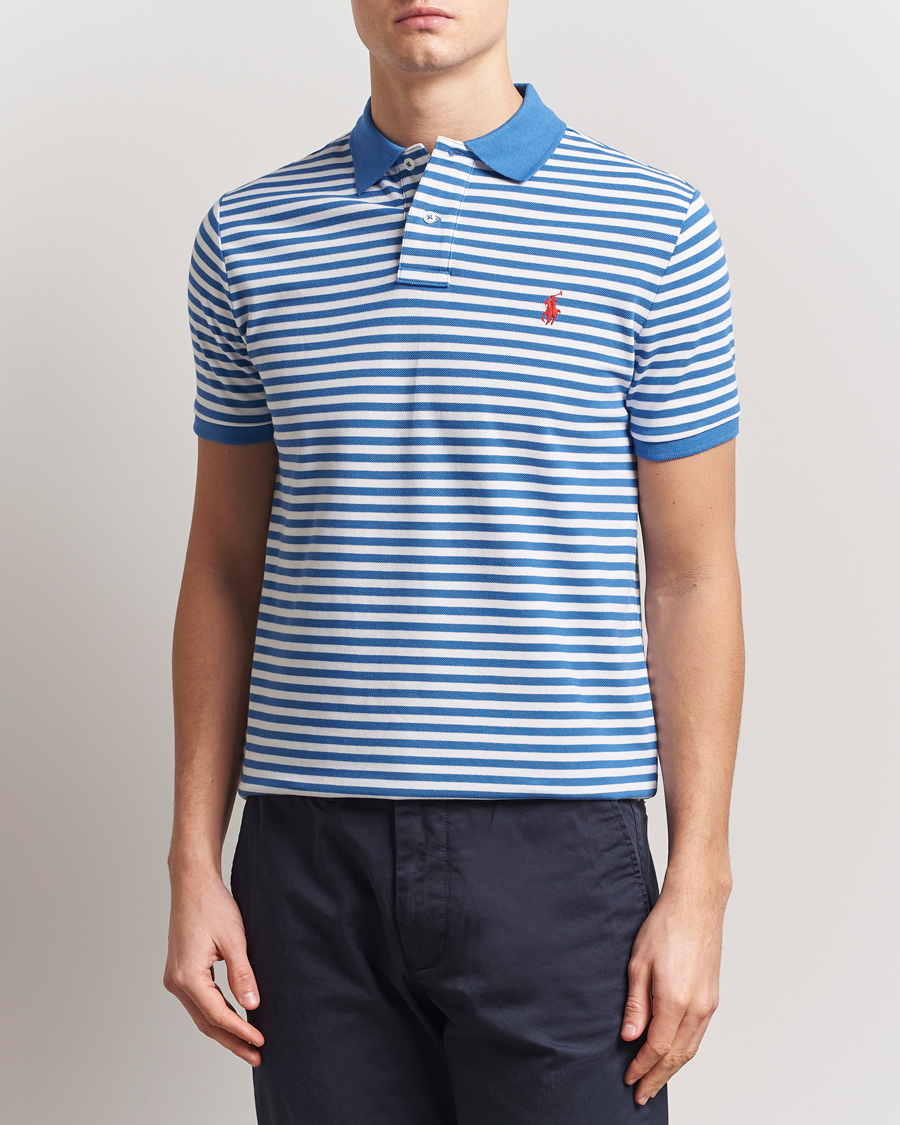 Polo Ralph Lauren Custom Slim Fit Striped Polo Embayment Blue/White