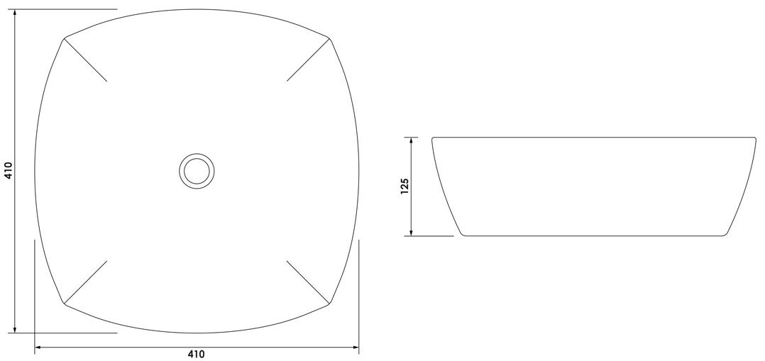 Brauer Peak waskom keramiek 41cm wit glans