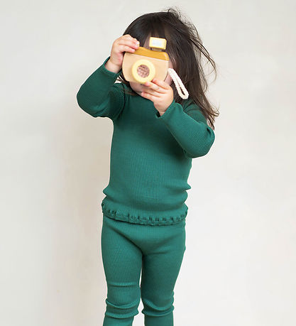 Minimalisma Bluse - Rib - Silke/Bomuld - Bergen - Emerald
