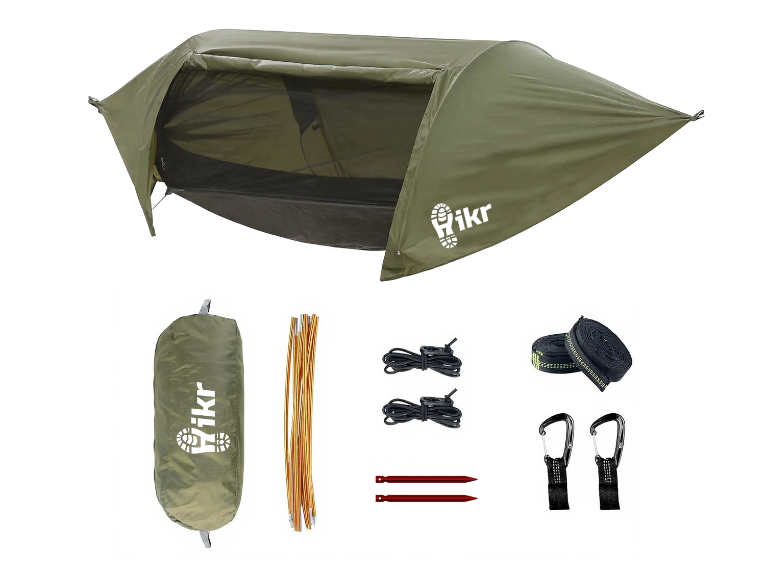 Hikr 1 persoons hangmat tent - Green