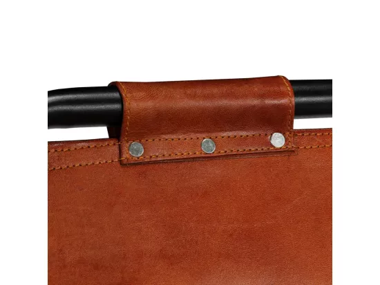 Ensemble de bar 3 pcs Bois massif recyclé et cuir de chèvre