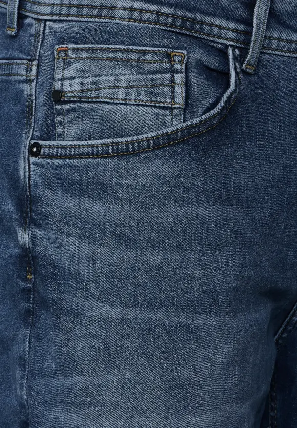 Regular Fit Jeans - mid blue havy random wash