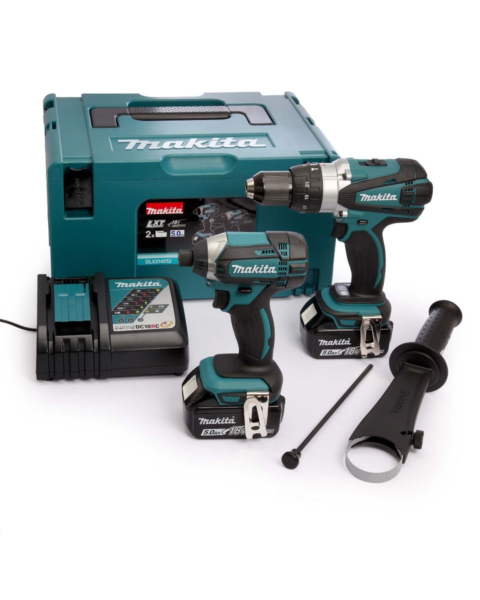 Makita DLX2145TJ 18V Li-ion accu klopboor-/schroefmachine (DHP458) & slagschroevendraaier (DTD152) combiset (2x 5.0Ah) in Mbox