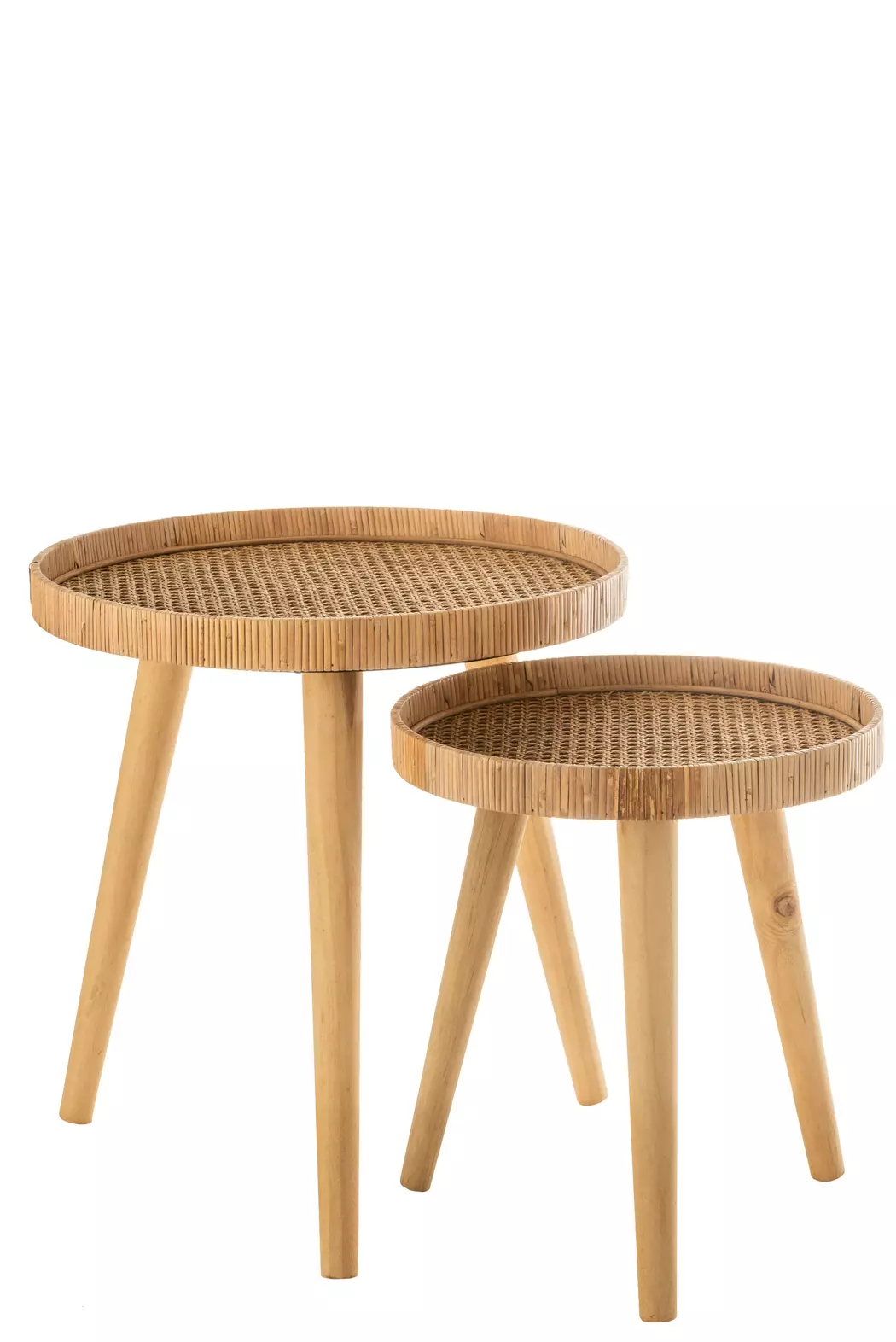 2-Satz Beistelltisch Rattan