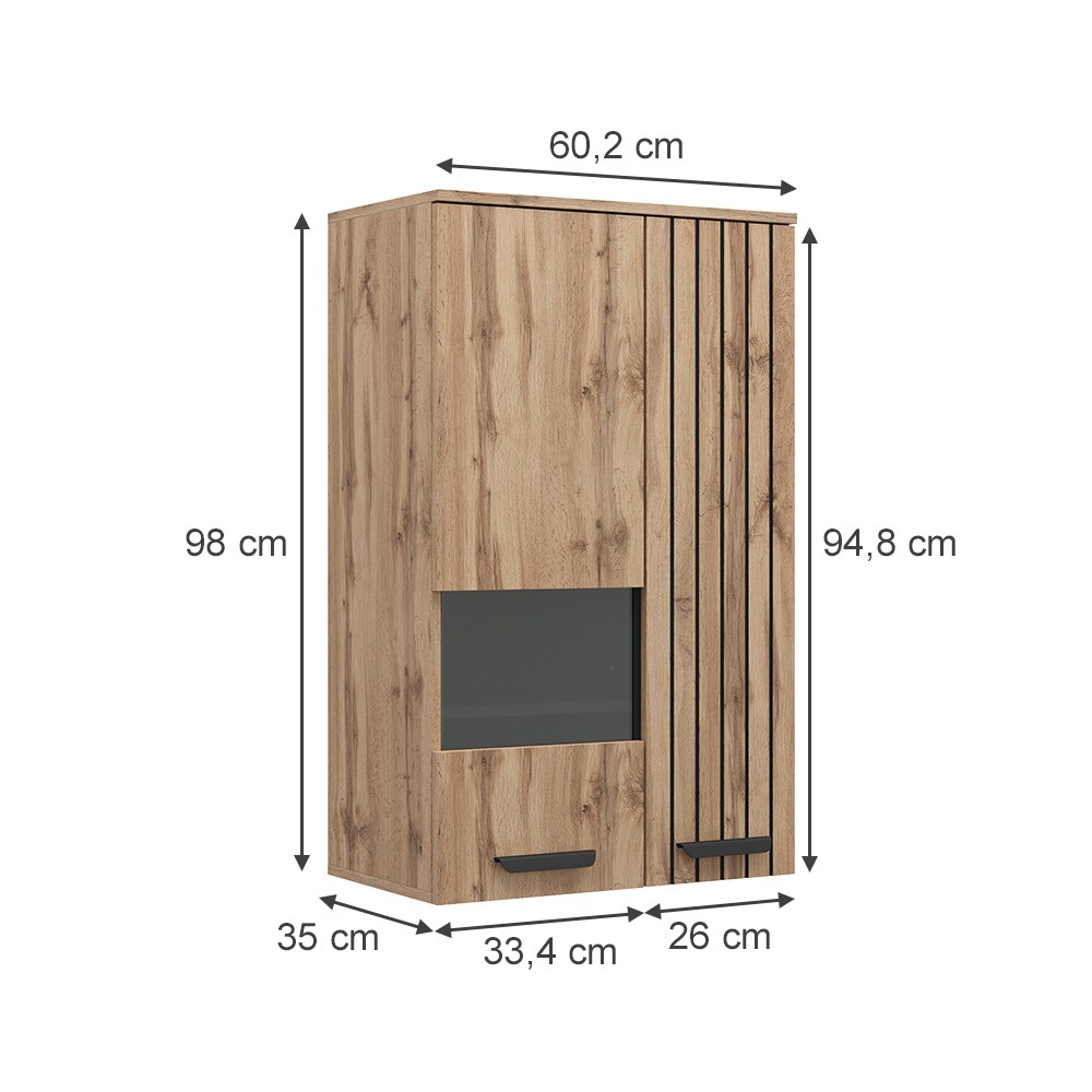 Vicco Hängeschrank Amber Eiche Wotan 60 cm mit 2 Türen