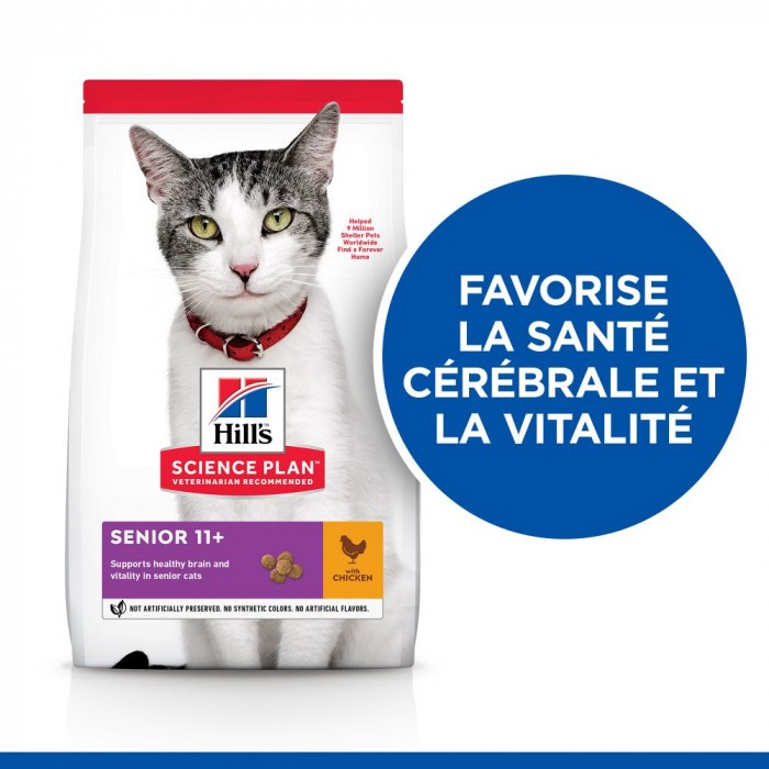 HILL'S Science Plan Senior 11+ au Poulet - Croquettes pour chat