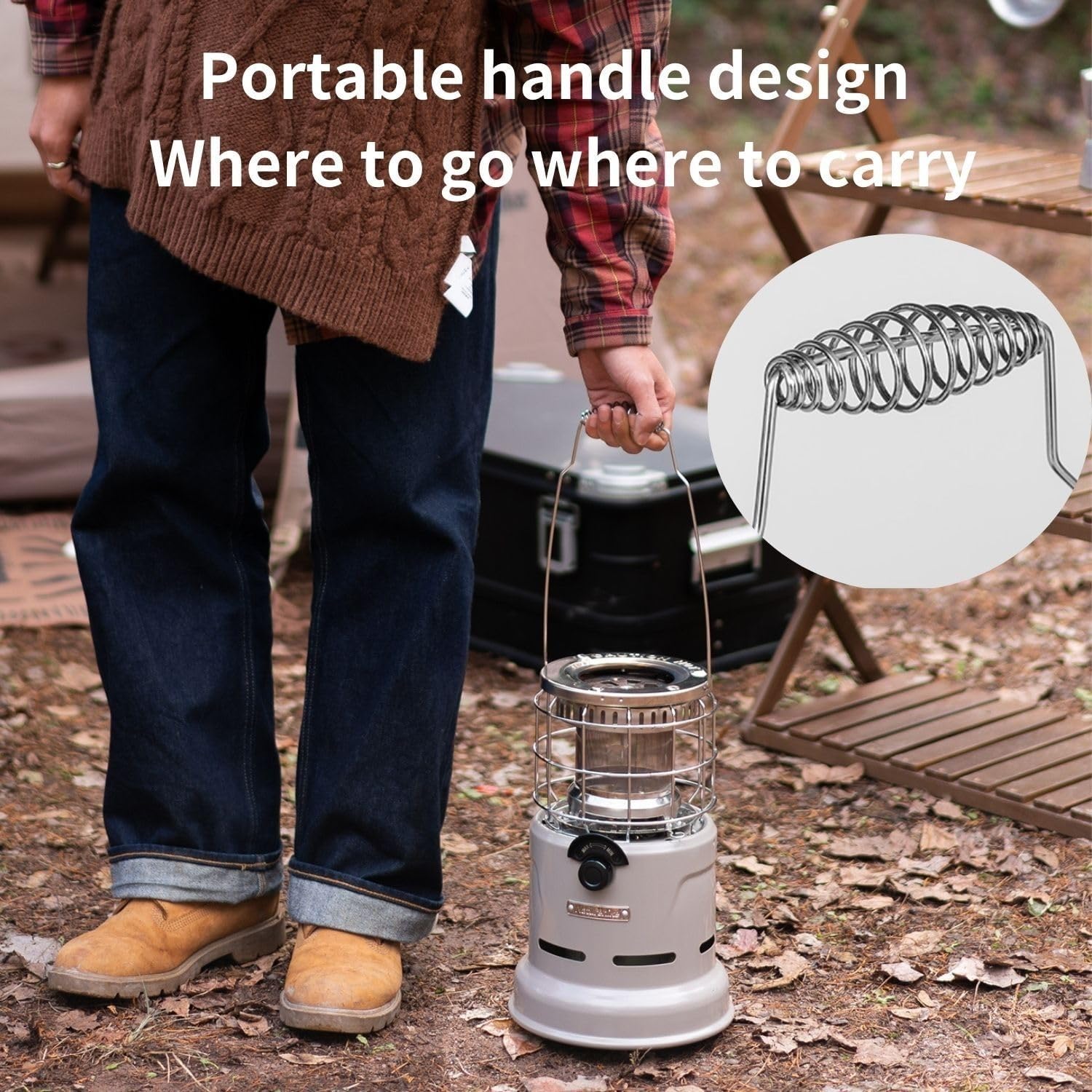 Naturehike 2 in 1 Tragbare Outdoor-Heizung & Herd, 9.213 BTU Edelstahl Heizung Brenner Herd, 1,5 kg Outdoor Camping Zelt Gasherd Heizung zum Kochen/Erwärmen