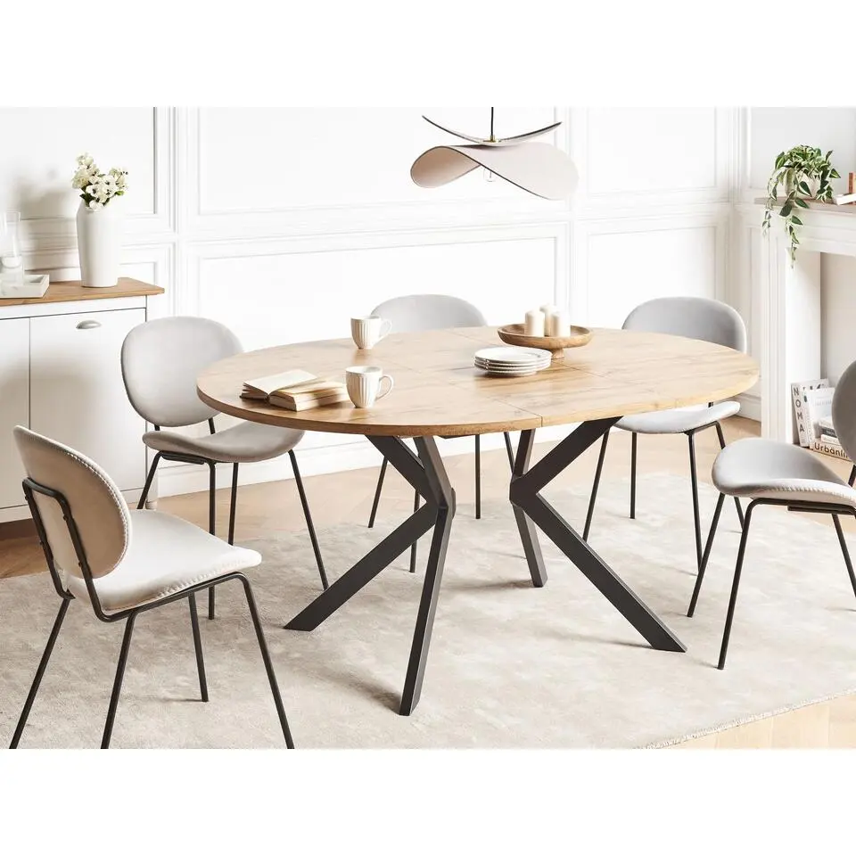 CARLEA - Uitschuifbare eettafel - Lichtbruin - MDF