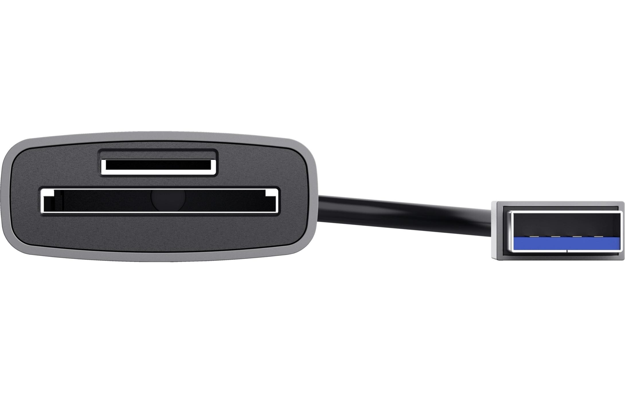 Card Reader Extern USB-AKompaktes Kartenlesegerät für (micro)SD-Karten mit Standard-USB-Anschluss und Aluminium-Gehäuse